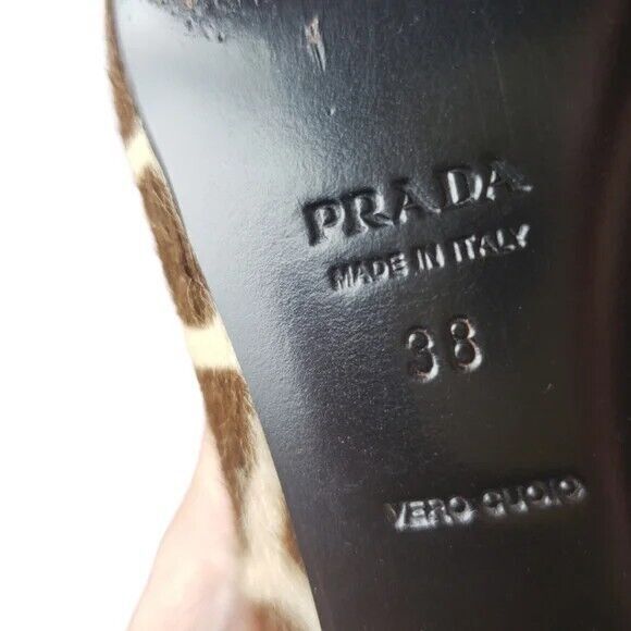 Prada Vintage Calf Hair Giraffe Print Buckle Kitten Heels~$585 - Picture 11 of 13